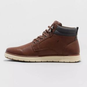 NEW! Men's Goodfellow Maxwell Brown High Top Lace-Up Sneaker Boots